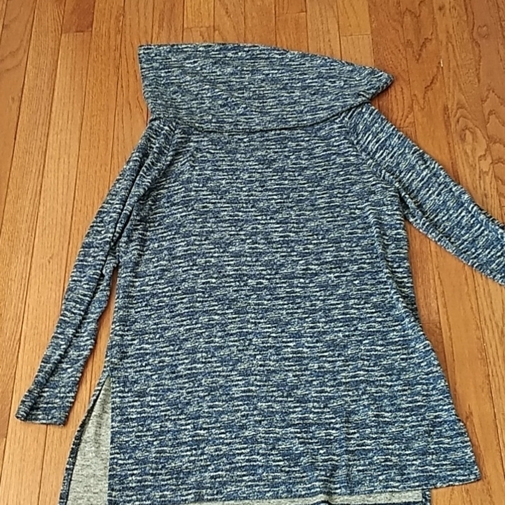 Zenergy by Chico's Asymmetrical Cowl Neck Off The Shoulder Tunic Top Small - Picture 10 of 11